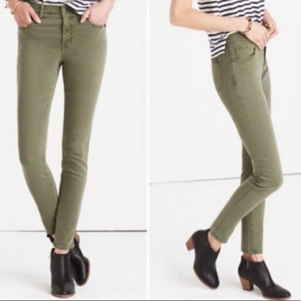 Madewell 9" High Riser Green Skinny Skinny…